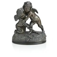 Charles Cumberworth, bronze figure group of wrestling putti, bronze
