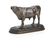 Rosa Bonheur, bronze model of a bellowing bull, bronze