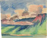 Max Pechstein, Bergstudie 6, 1924, Aquarell auf Papier
