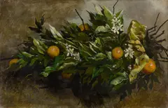 Hermione von Preuschen, Apfelsinenzweige, 1882, Öl auf Leinwand