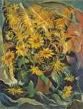 Franz Heckendorf, Sonnenblumen mit Goldregen