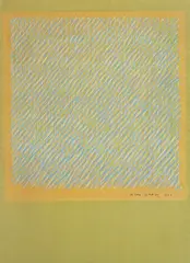 Piero Dorazio, Ohne Titel, 1962, Farbkreide auf olivgrünem Velin (Wasserzeichen: CM.FABRIANO)
