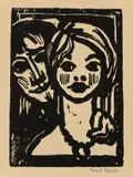 Emil Nolde, Mann und junges Mädchen, 1925, Holzschnitt auf leichtem Karton
