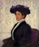 Fritz Erler, Bildnis der Gattin des Künstlers, Öl auf Holz