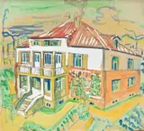 Entwurf für ein Wohnhaus by Ernst Ludwig Kirchner, Um 1910, Aquarell und Deckweiß über Bleistift auf Papier, auf Karton montiert, sold Jun 2010