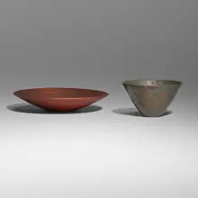 James Prestini, Bowls, set of two, turned walnut, paint