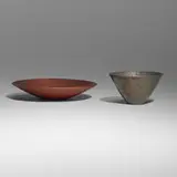 James Prestini, Bowls, set of two, turned walnut, paint