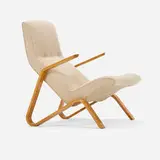 Eero Saarinen, Grasshopper chair, 1948, upholstery, birch