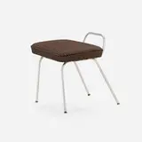 Vanity stool by George Nelson & Associates, upholstery, aluminum, sold Apr 2024