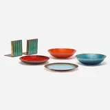 Jade Snow Wong, Tabletop accessories, enameled copper, brass