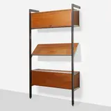 CSS (Comprehensive Storage System) by George Nelson & Associates, 1959, walnut, enameled and brushed aluminum, sold Apr 2024
