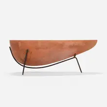 Pig planter, model G-99L by John Follis and Rex Goode, c. 1952, terracotta, enameled steel, sold Apr 2024