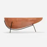 John Follis and Rex Goode, Pig planter, model G-99L, c. 1952, terracotta, enameled steel