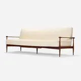 Liceu De Artes E Ofícios, Sofa, c. 1955, rosewood, wool upholstery