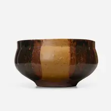 Planter by David Cressey, c. 1968, flame-glazed stoneware, sold Apr 2024