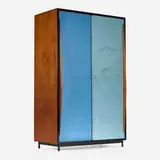 Willy van der Meeren, Cabinet, 1952, enameled steel, mahogany