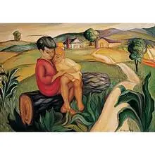 Harriet Grossman, Untitled (Kids in Landscape), oil on canvas