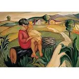 Harriet Grossman, Untitled (Kids in Landscape), oil on canvas