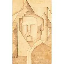 Untitled (Absract Head) by Olinka Hrdy, 1933, graphite on vellum, sold May 2001