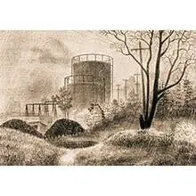 Edward Ferguson, Rain, lithograph on paper