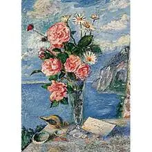 Flower is a Vase, Capri by David Burliuk, c. 1945, oil on Masonite, sold May 2001