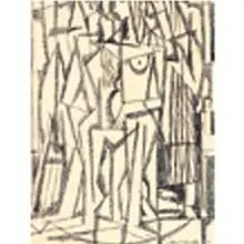 Carl Holty, Walking Figures, 1930, graphite on paper