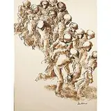 Louis Wolchonok, Untitled (Figures), c. 1940, ink and watercolor on paper