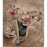Edloe Risling, Vase of Flowers, pastel on paper