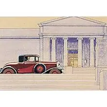 Lawrence Edwin Blazey, Untitled (Car), c. 1930, watercolor on artist board