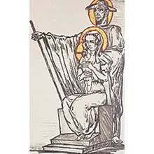 Allan Crite, Holy Family, ink on paper
