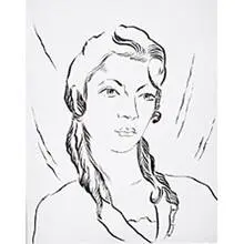 Emil Armin, Untitled (Portrait), ink on paper