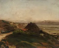 Jean-Charles Cazin, La cabane du pecheur, oil on canvas