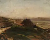 Jean-Charles Cazin, La cabane du pecheur, oil on canvas
