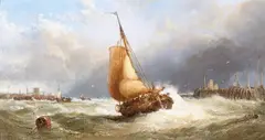 James Webb, A fresh morning off the Dutch coast, oil on canvas
