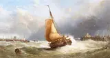 James Webb, A fresh morning off the Dutch coast, oil on canvas