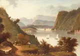 William Henry Bartlett, A view of the Hudson River from West Point, oil on canvas