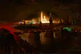 A view of the Kremlin during the coronation of Alexander III, Moskow by Piotr Petrovitch Veretschagin, oil on canvas, sold Mar 2019