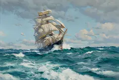 Charles Vickery, A rolling sea, oil on canvas
