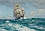 Charles Vickery, A rolling sea, oil on canvas