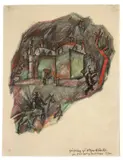 Der Untergang des Hauses Usher by George Grosz, 1914, Farbige und schwarze Kreide auf Bütten, sold Jun 2010