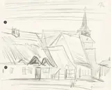 Lyonel Feininger, Zirchow, 1912, Kohle auf Papier