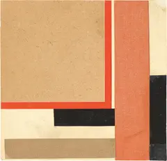 Walter Dexel, Ohne Titel, Um 1924, Collage auf der Rückseite eines Werbedrucks, auf Karton aufgezogen