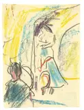 Sängerin by Ernst Ludwig Kirchner, Um 1909, Farbkreide und Bleistift auf Papier, sold Jul 2020