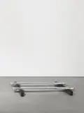 Alva Noto, VOID, 2002 A) 2000hz 2.6.02 B) 8000hz, 2002, Installation: Klang, verchromtes Glas, Aluminium, Silikon, Gummi