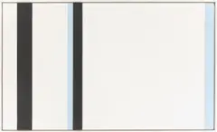 Andreas Brandt, Schwarz und Hellblau, 1984, Öl auf Leinwand (im Künstlerrahmen)