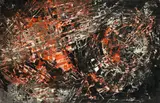 Fred Thieler, I.M. 5/57, 1957, Öl auf Papier auf Holz