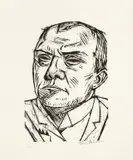 Max Beckmann, Selbstbildnis, 1922, Holzschnitt auf Bütten