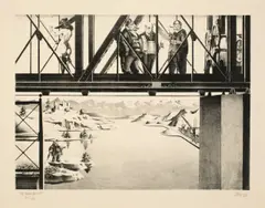 Georg Scholz, Die Herren der Welt, 1922, Lithographie auf glattem Papier