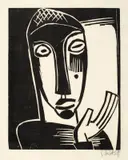 Große Prophetin by Karl Schmidt-Rottluff, 1919, Holzschnitt auf Japanbütten, sold Jun 2015