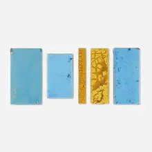 Collection of five tiles by Doyle Lane, c. 1965, glazed earthenware, sold Apr 2024